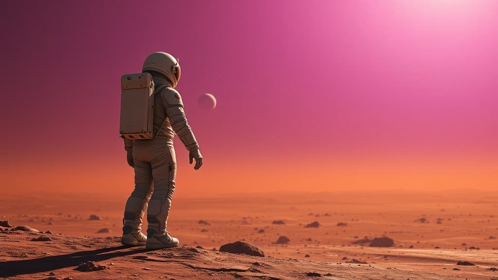 Sci-fi Mars landscape